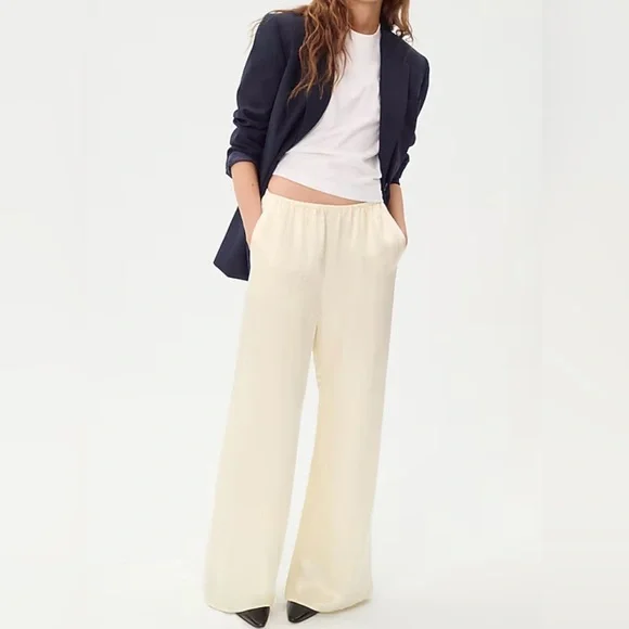 J. Crew Cosmo pant in luster charmeuse in ivory lace size XS - Picture 5 of 8